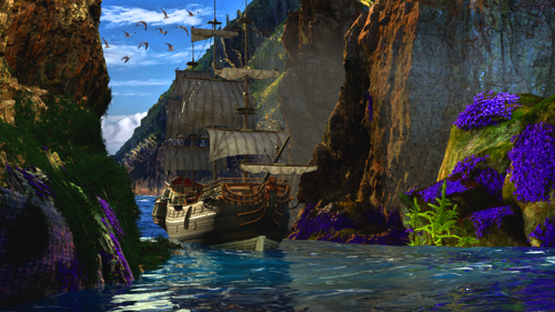 pirate ship concept art environment preview image